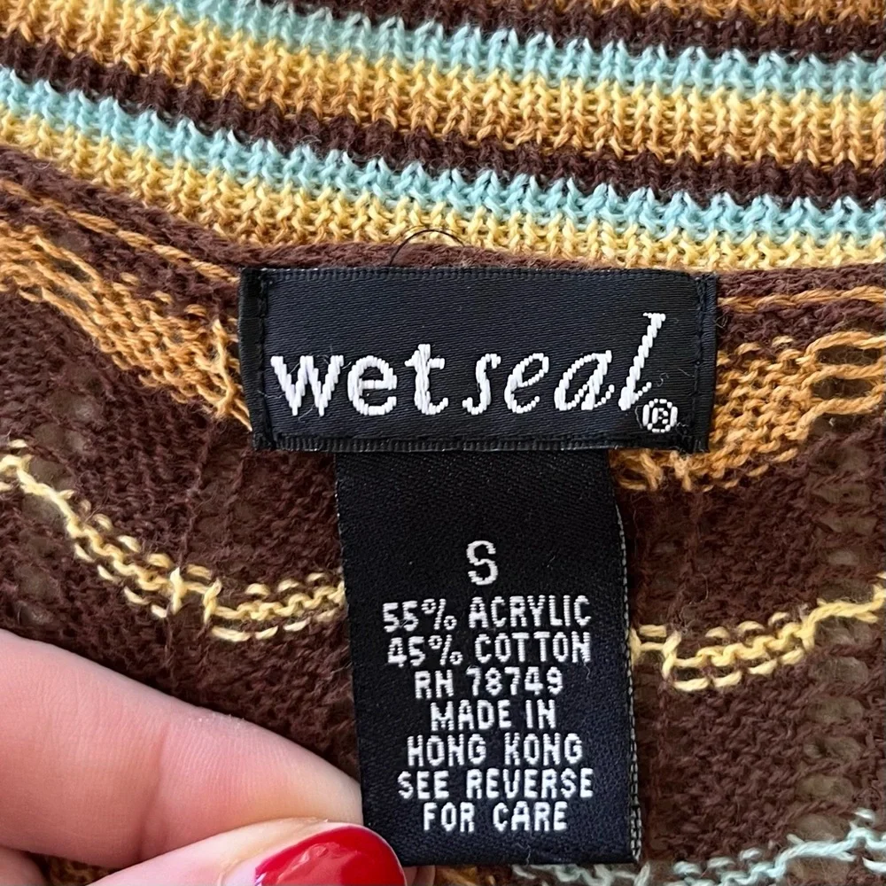 Vintage‎ Y2K Wet Seal Cardigan Sweater Small Crochet Boho Festival Alternative